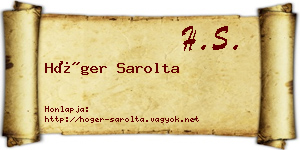 Höger Sarolta névjegykártya